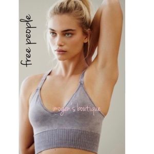 NWOT xs/s good karma v neck tank crop top ice gray brand new wo logo free people